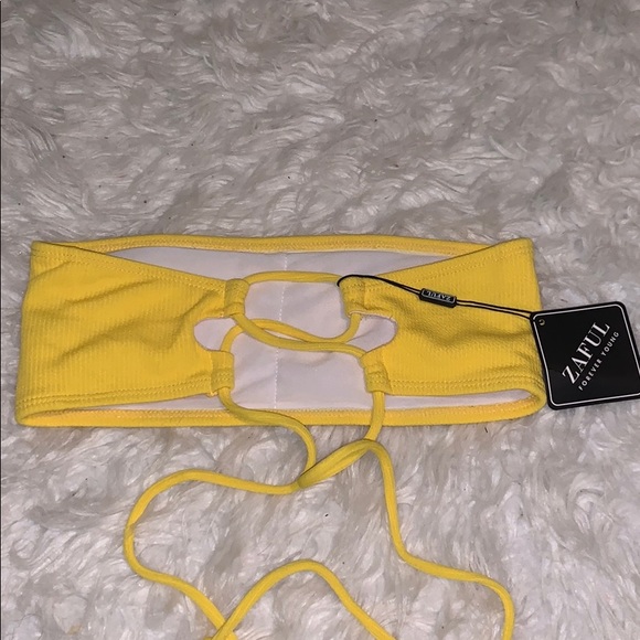 Yellow Zaful Bandeau Bikini Top - Picture 2 of 2
